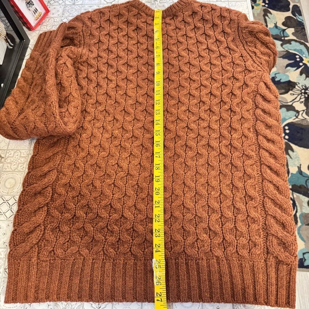 rag & bone  NWT Russet Deacon Crew Cable Knit Sweater Men’s Size Medium - Picture 4 of 8